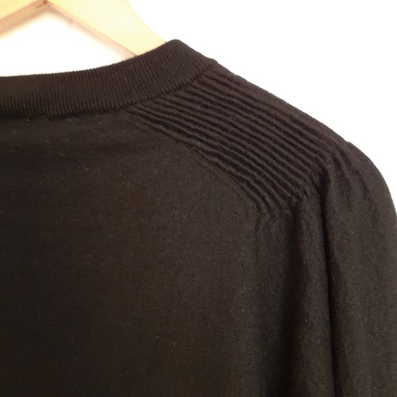 Talbots Merino Wool Crew Neck Sweater with Pleated Shoulders Black Size 2X - Picture 9 of 13